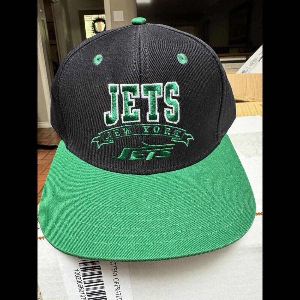 NFL Vintage New York Jets Adjustable Football Hat Black and Green Cap Collection